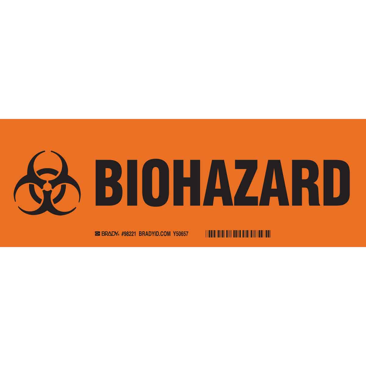 B485,BLK/ORN,3.5X10,BIOHAZARD 10/PK