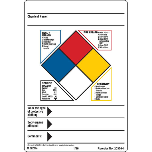 B235 4X5,87 100/PK NFR HAZARD DATA LABEL