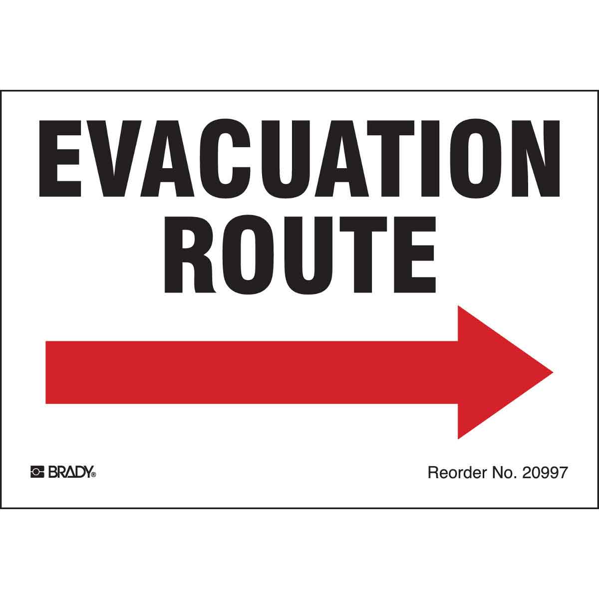 B-997 3.5X5 8/PK EVACUATION ROUTE RIGHT