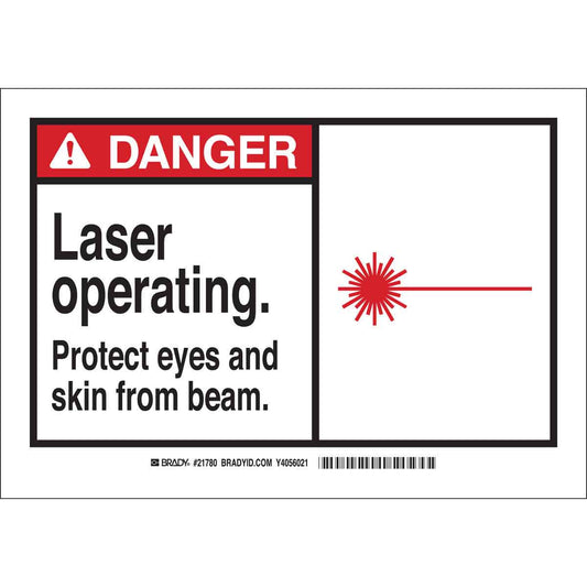 B120 7X10 ANSI BLK,RED/WHT LASER OPERAT