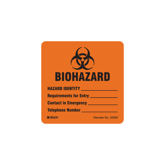 B-235 4X4 100/PK BIOHAZARD TAG