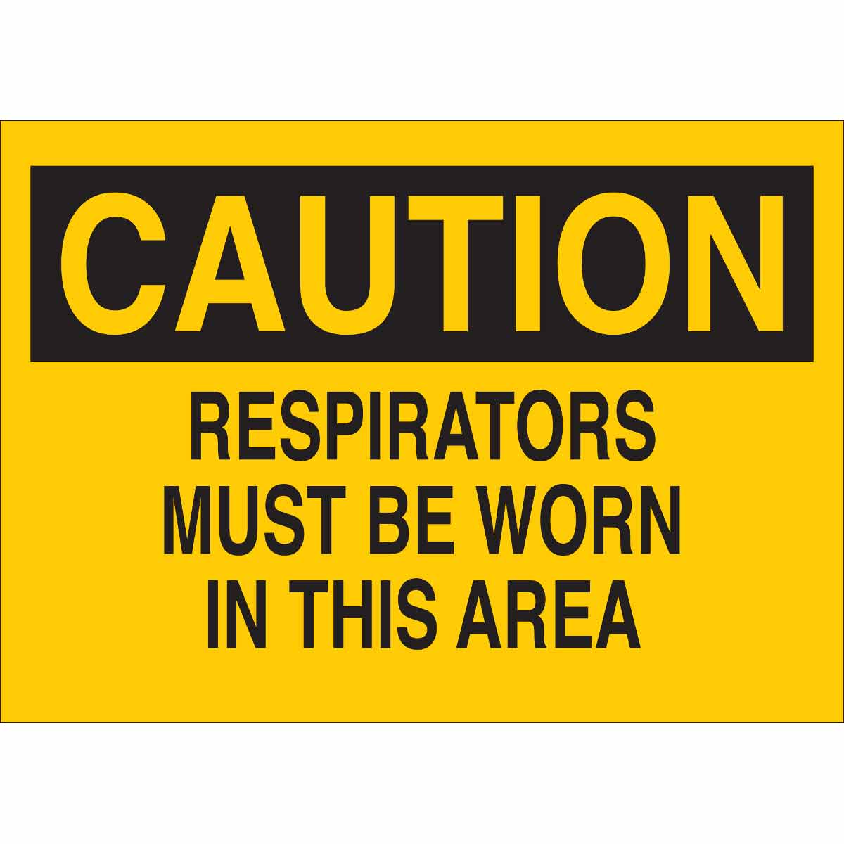 B555 10X14 BLK/YEL CAUTION RESPIRATORS M