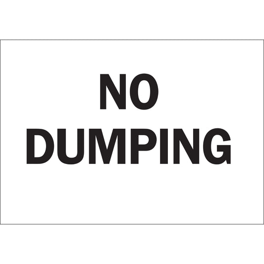 B555 10X14 BLK/WHT NO DUMPING