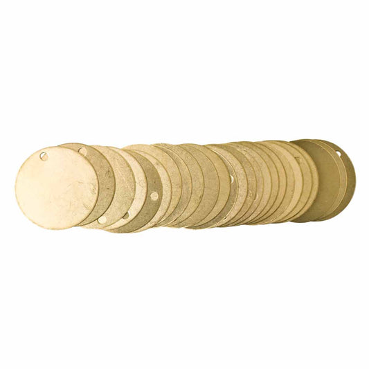 BLANK BRASS ROUND VALVE TAGS PK25