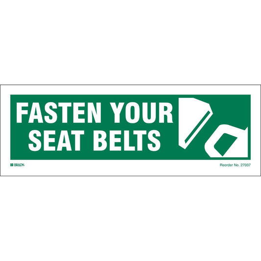 B-302 3.5X10 10/PK FASTEN YOUR SEAT BELT