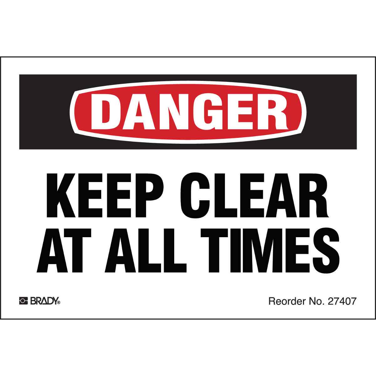 B-997 3.5X5 8/PK KEEP CLEAR AT ALL TIMES