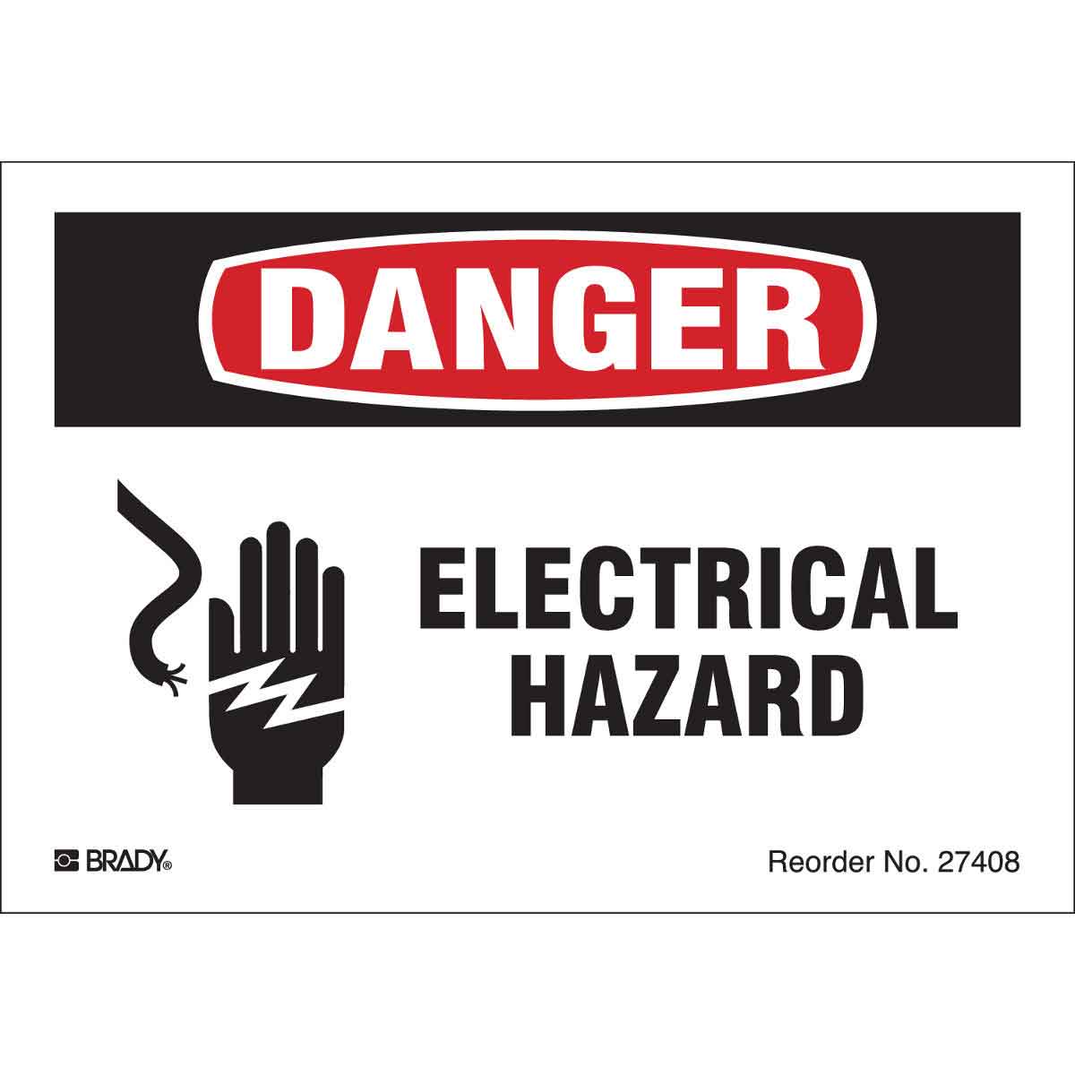 B-997 3.5X5 8/PK ELECTRICAL HAZARD