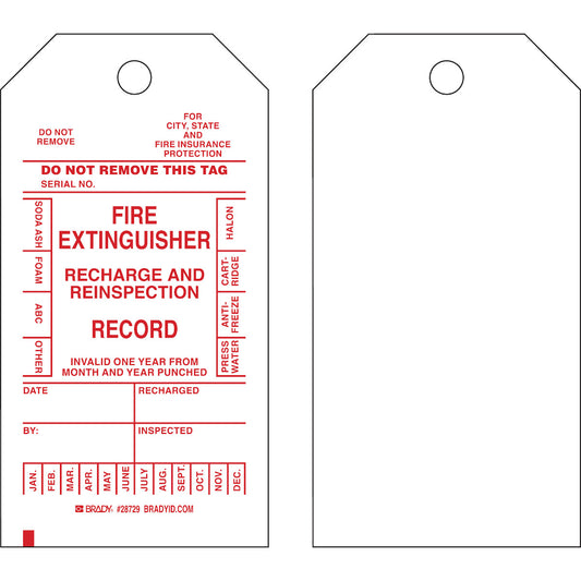 TAG B853 5.75X3 RED/WHT 1-SIDE 100/PK