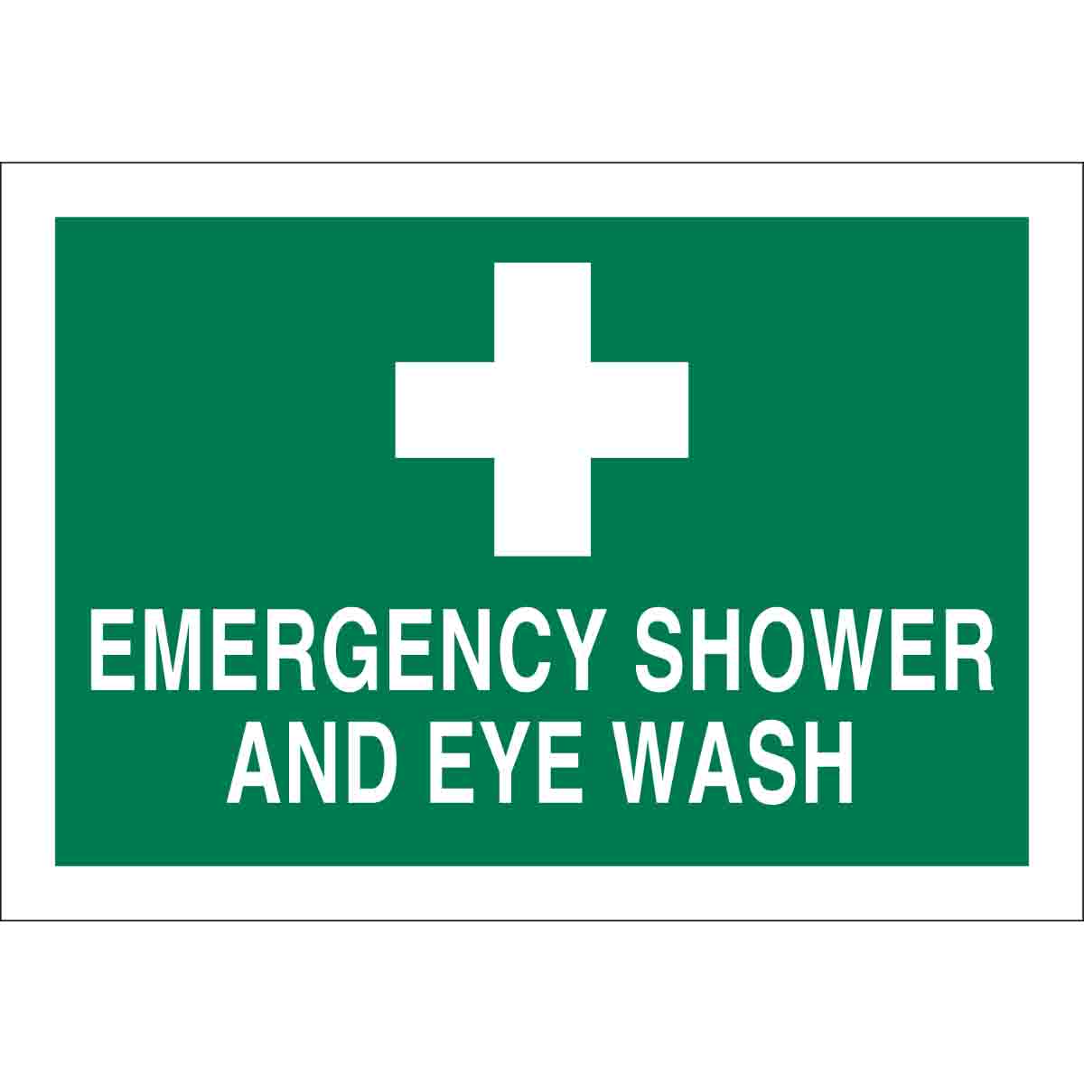 B555 10X14 GRN/WHT EMERGENCY SHOWER ....