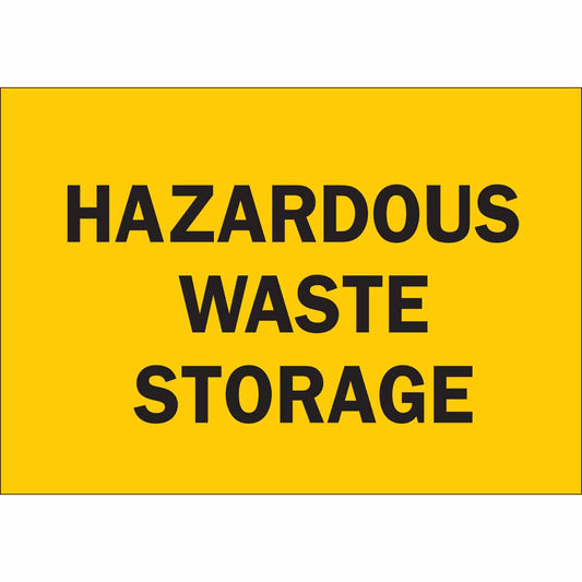 B555 10X14 BLK/YEL HAZARDOUS WASTE STORA