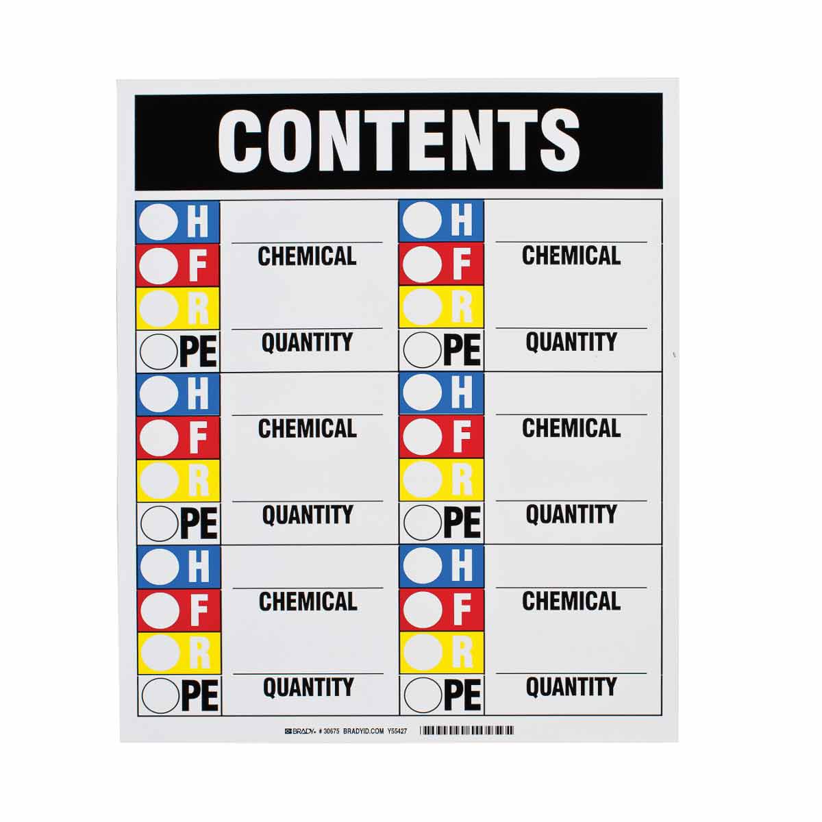 HMIG MAGNETIC CONTENTS SIGN