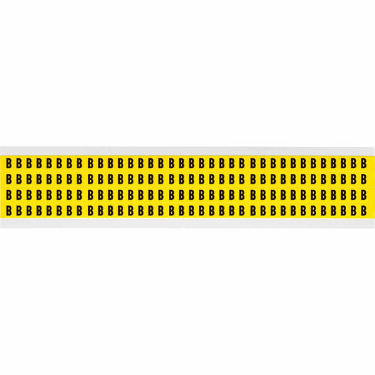 0.25" Vinyl N&L Black on Yellow B 144/PK