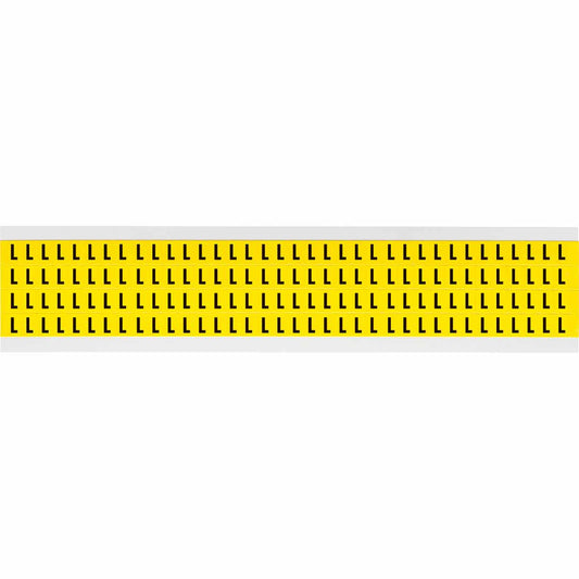 0.25" Vinyl N&L Black on Yellow L 144/PK