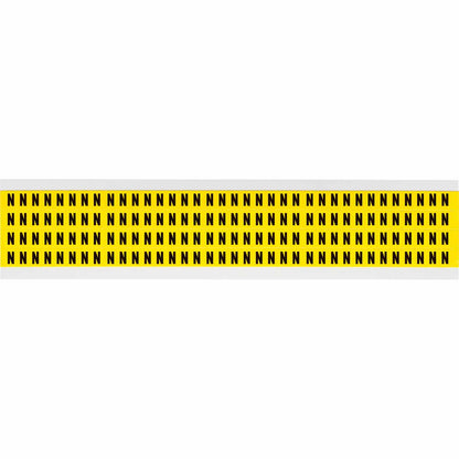 0.25" Vinyl N&L Black on Yellow N 144/PK