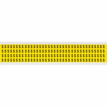 0.25" Vinyl N&L Black on Yellow S 144/PK