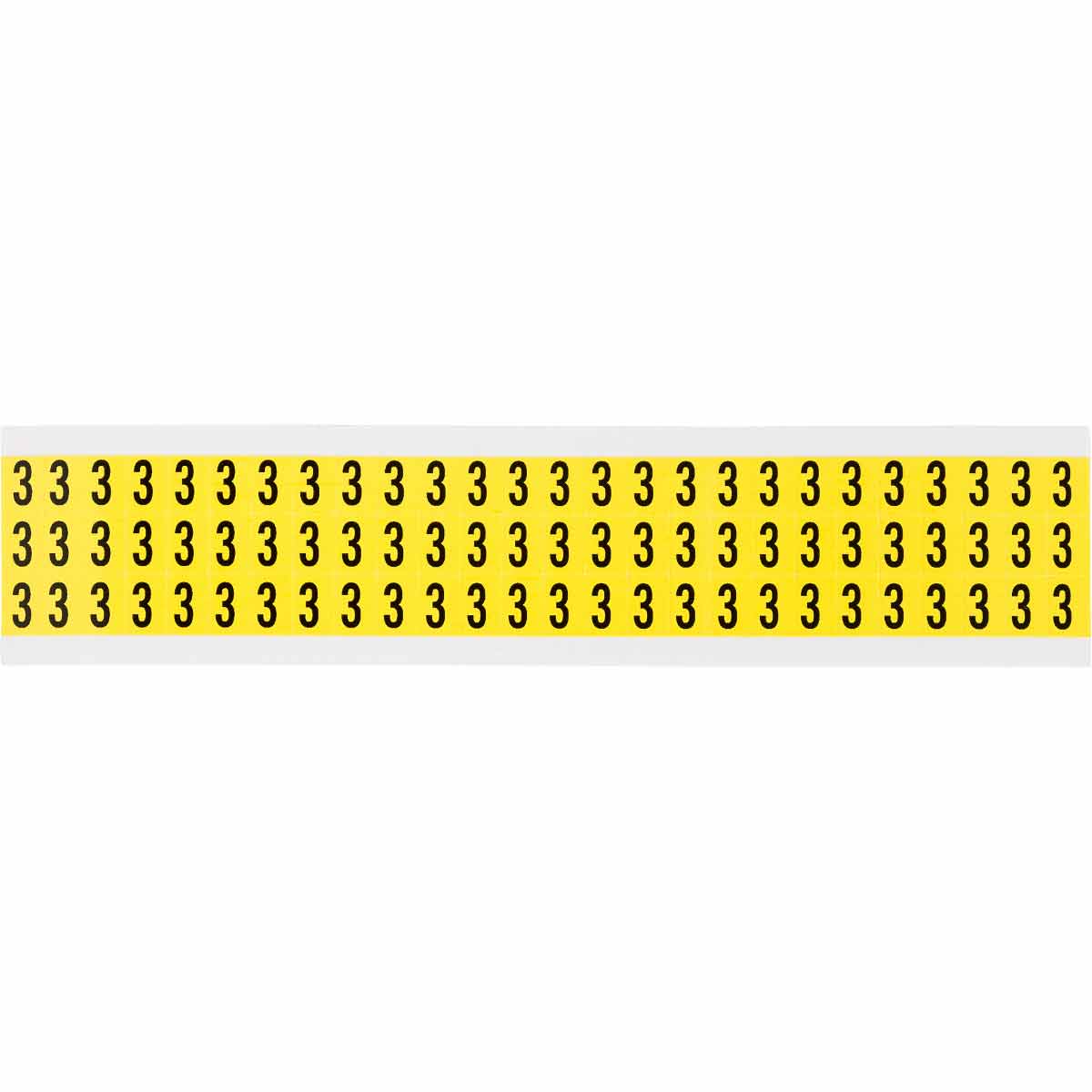 0.375" Vinyl N&L Black on Yellow 3 78/PK
