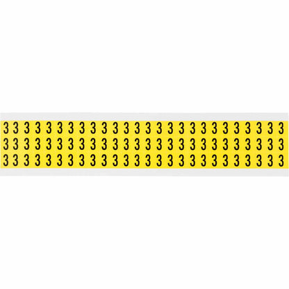 0.375" Vinyl N&L Black on Yellow 3 78/PK