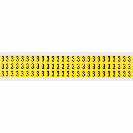 0.375" Vinyl N&L Black on Yellow 3 78/PK