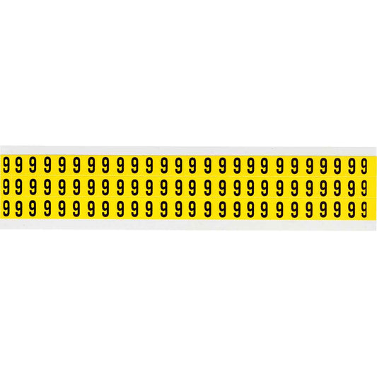 0.375" Vinyl N&L Black on Yellow 9 78/PK