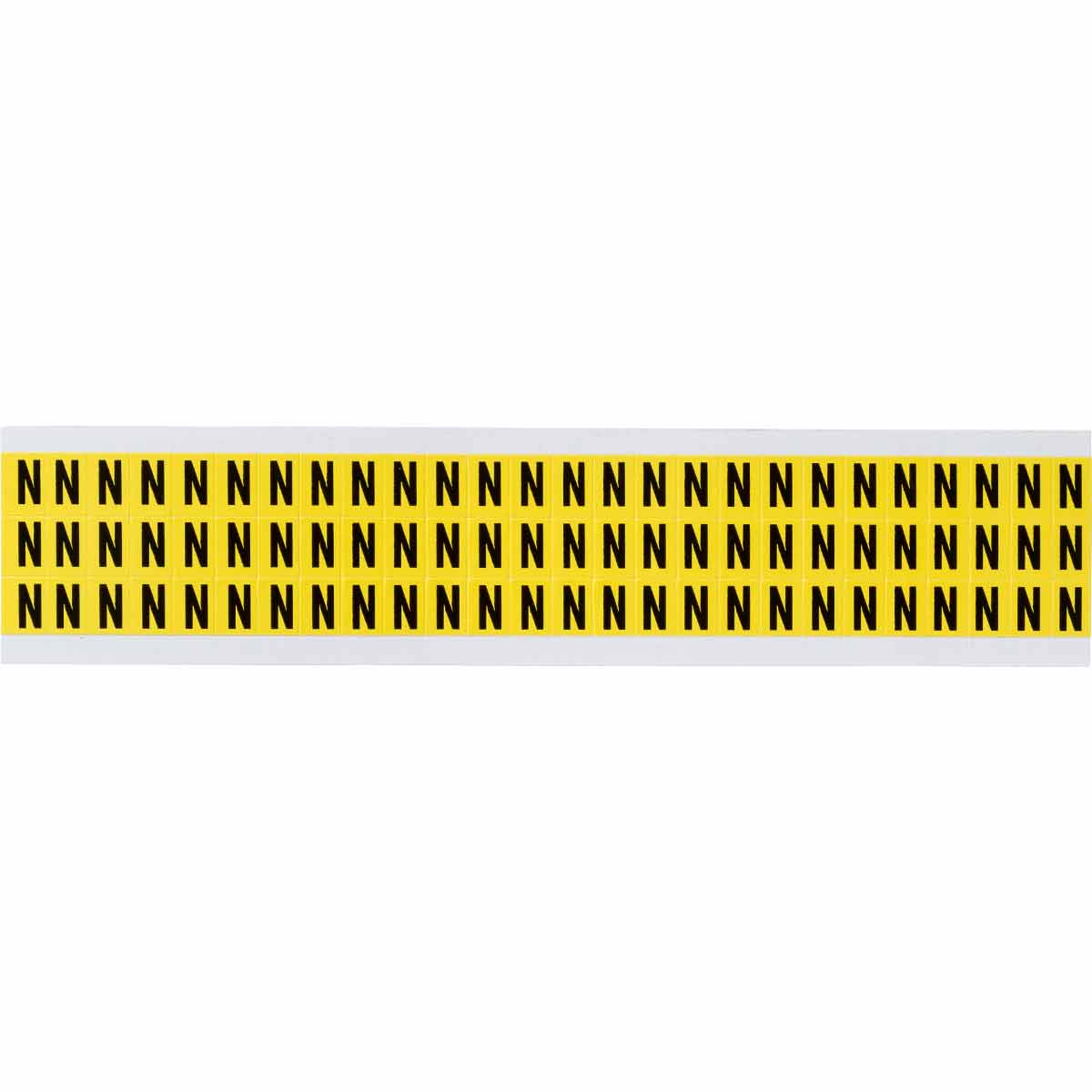 0.375" Vinyl N&L Black on Yellow N 78/PK
