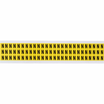 0.375" Vinyl N&L Black on Yellow N 78/PK