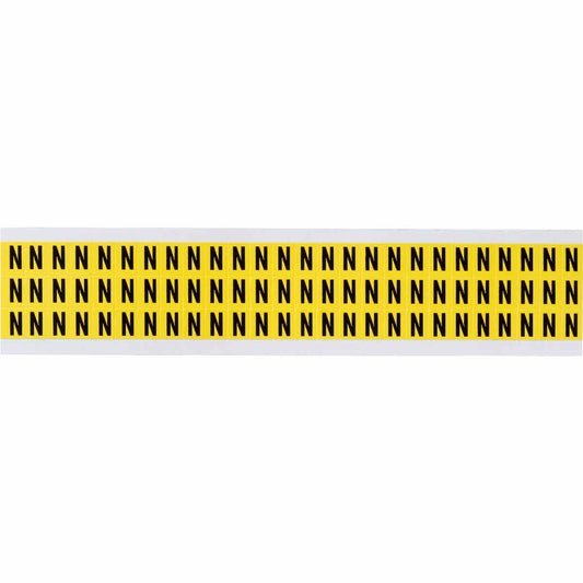 0.375" Vinyl N&L Black on Yellow N 78/PK