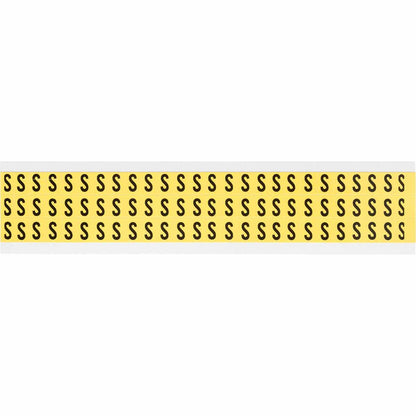 0.375" Vinyl N&L Black on Yellow S 78/PK