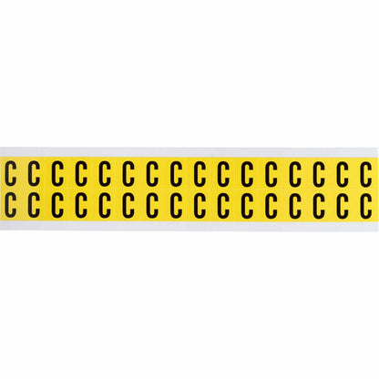0.625" Vinyl N&L Black on Yellow C 32/PK