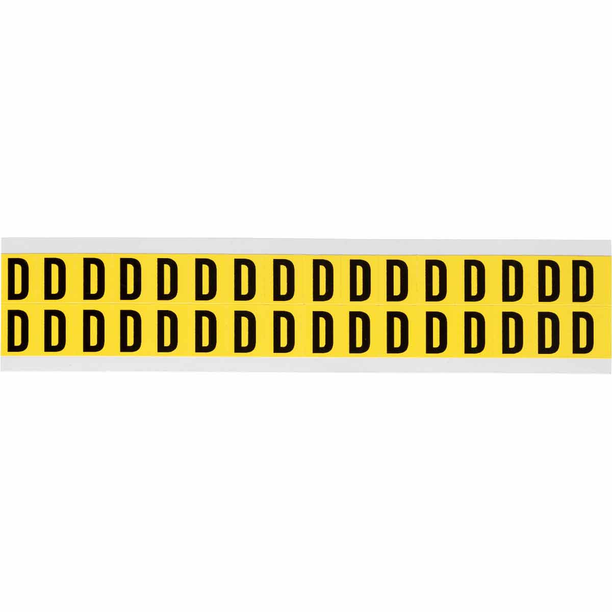 0.625" Vinyl N&L Black on Yellow D 32/PK