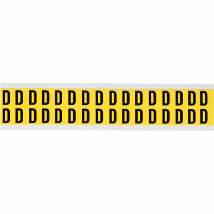 0.625" Vinyl N&L Black on Yellow D 32/PK