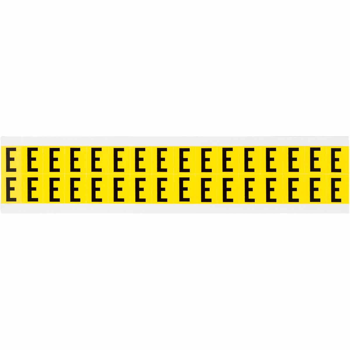 0.625" Vinyl N&L Black on Yellow E 32/PK