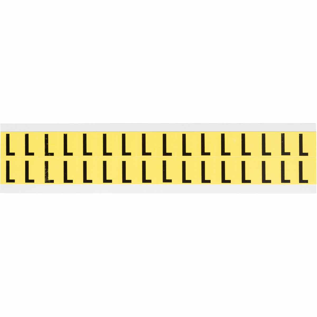 0.625" Vinyl N&L Black on Yellow L 32/PK