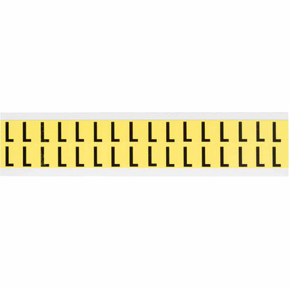0.625" Vinyl N&L Black on Yellow L 32/PK