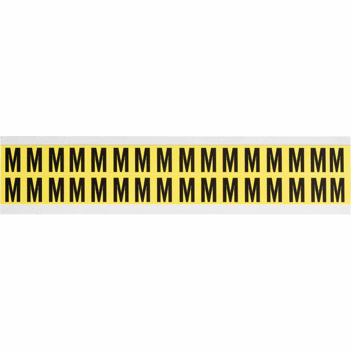 0.625" Vinyl N&L Black on Yellow M 32/PK