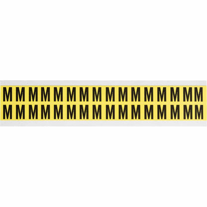 0.625" Vinyl N&L Black on Yellow M 32/PK