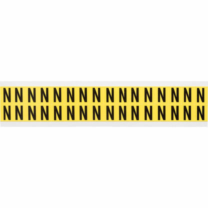 0.625" Vinyl N&L Black on Yellow N 32/PK