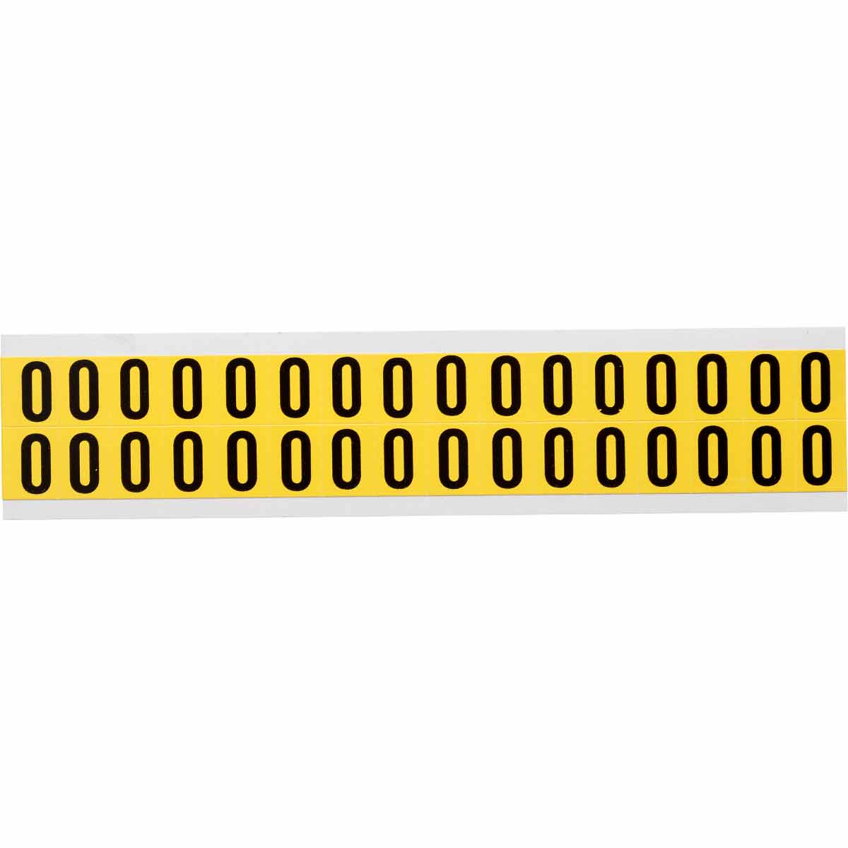 0.625" Vinyl N&L Black on Yellow O 32/PK