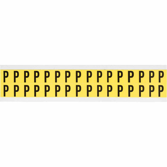 0.625" Vinyl N&L Black on Yellow P 32/PK