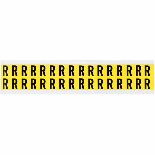 0.625" Vinyl N&L Black on Yellow R 32/PK