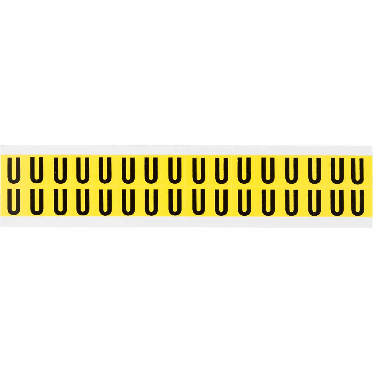 0.625" Vinyl N&L Black on Yellow U 32/PK