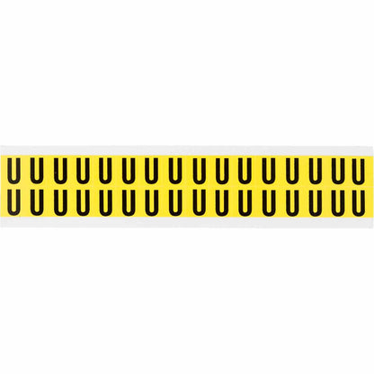 0.625" Vinyl N&L Black on Yellow U 32/PK