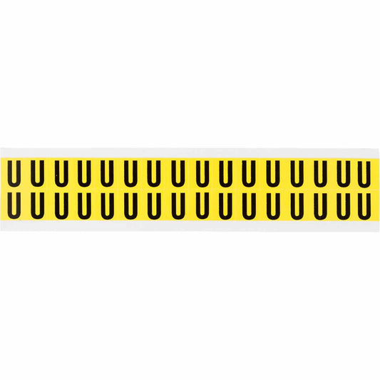 0.625" Vinyl N&L Black on Yellow U 32/PK
