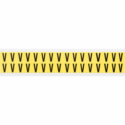 0.625" Vinyl N&L Black on Yellow V 32/PK
