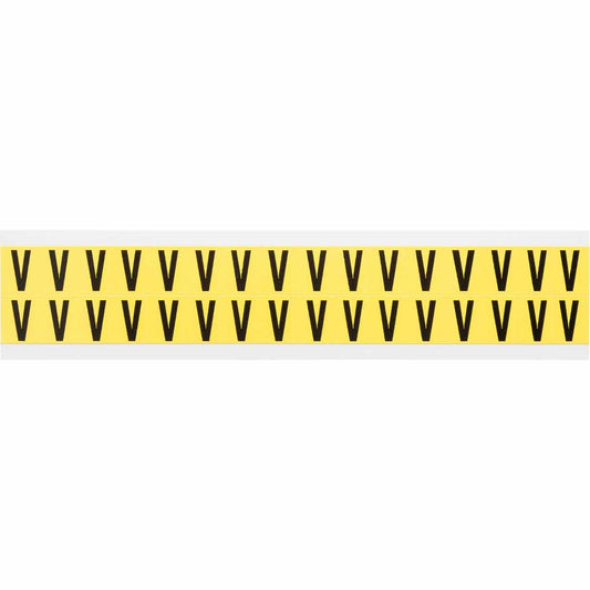 0.625" Vinyl N&L Black on Yellow V 32/PK