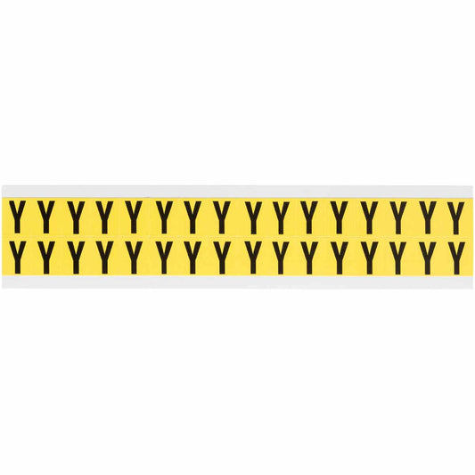 0.625" Vinyl N&L Black on Yellow Y 32/PK