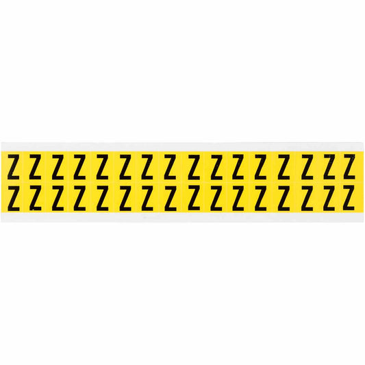 0.625" Vinyl N&L Black on Yellow Z 32/PK