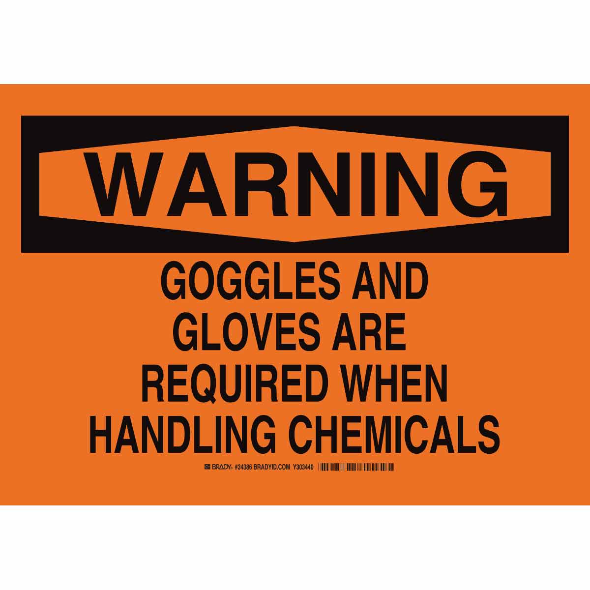 B302 SAFETY SIGN 10X14 BLK/ORG