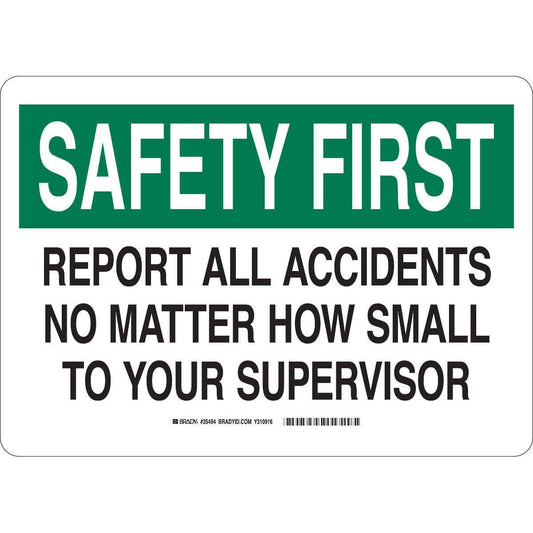 B140 SAFETY SIGNS BLK/GRN/WHT