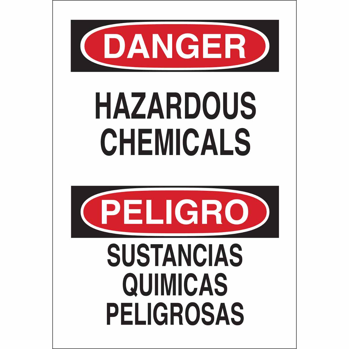 B120,20X14,RED,BLK/WHT,HAZARDOUS CHEMICA