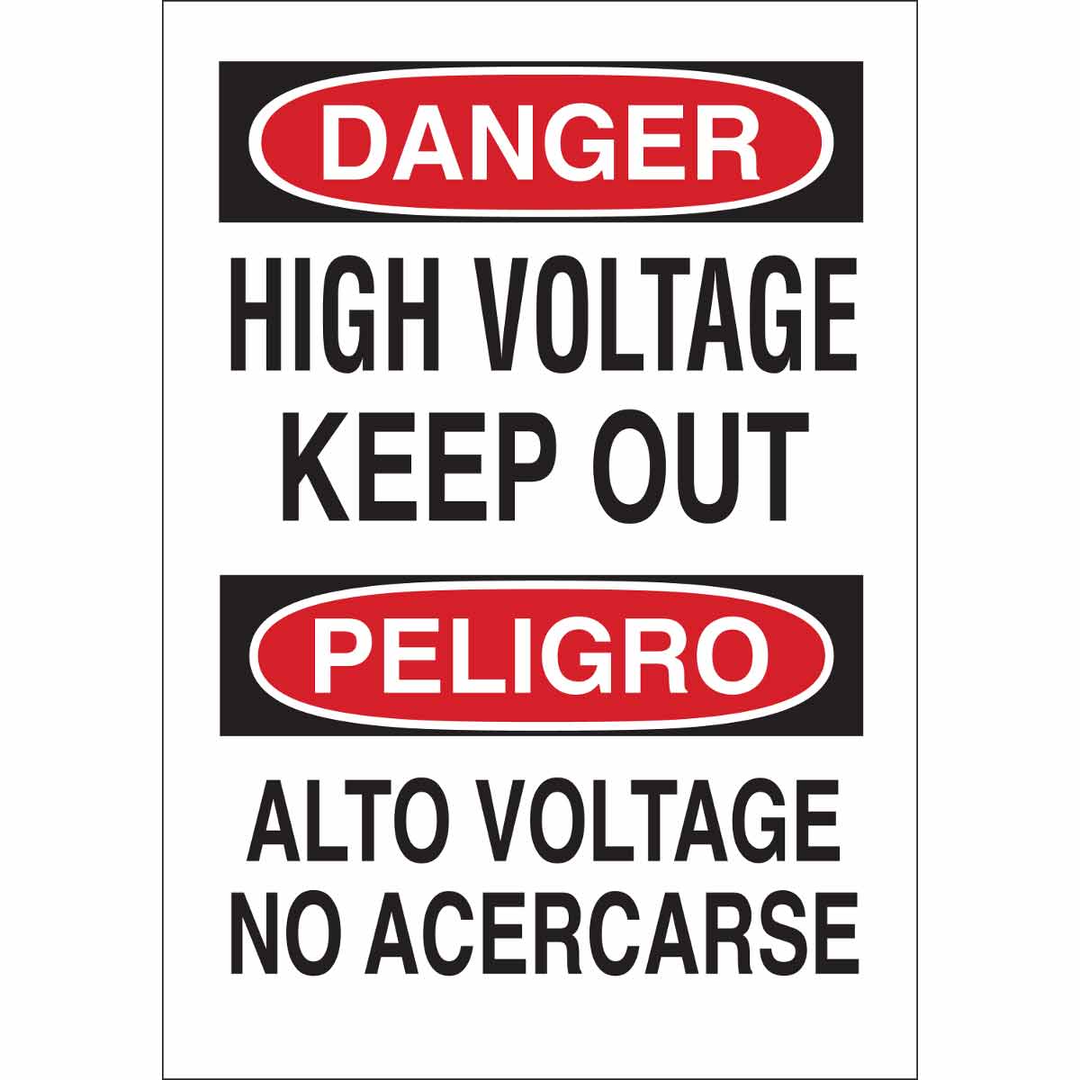 B120,20X14,RED,BLK/WHT,HIGH VOLTAGE